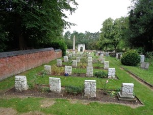 An Australian flag marks Bill Hitchen’s grave at Harefield (St. Mary) Churchyard. (Photograph: S & H Thompson 17/8/2014)