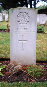 John Thomas Smith’s headstone at Melcombe Regis Cemetery, Weymouth, England (Photograph: H. Thompson 25/8/2014)