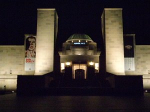 Hunter W E name projected on the the Hall of Memory wall at the AWM (Photograph: H. Thompson 5/1/2015)