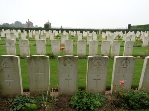 Private Bernard Coyte's headstone at Jeancourt Communal Cemetery Extension, France (Photograph: S & H Thompson, 6/9/2014)