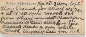 W. H. Saunders diary entry 8/3/1916 (Image part of the State Library of NSW collection)