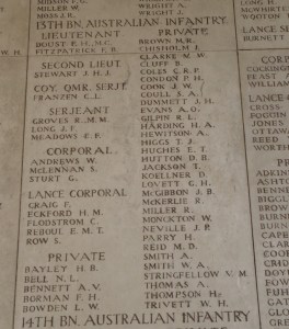 T. Jackson's name on the Menin Gate Memorial (Photograph: S. & H. Thompson 11/9/2012)