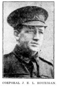 Corporal J. E. L. Hourigan (Cumberland Argus and Fruitgrowers Advocate 12/8/1916)