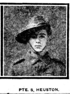 Pte. S. Heuston (The Globe and Sunday Times War Pictorial, 14/10/1916)