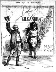 'Hats off to Gilgandra', cartoon by Hal Eyre (The Daily Telegraph, 16/10/1915)